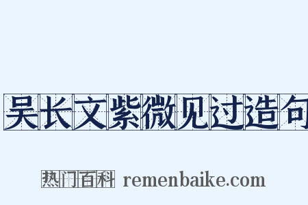 吴长文紫微见过造句是什么意思的图片